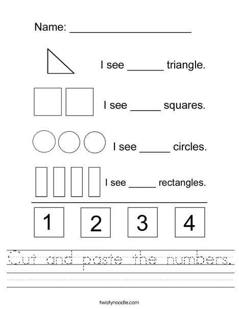 cutting numbers worksheet