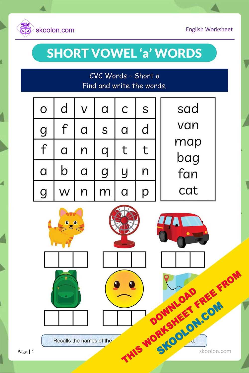 cvc words worksheet cvc words worksheet