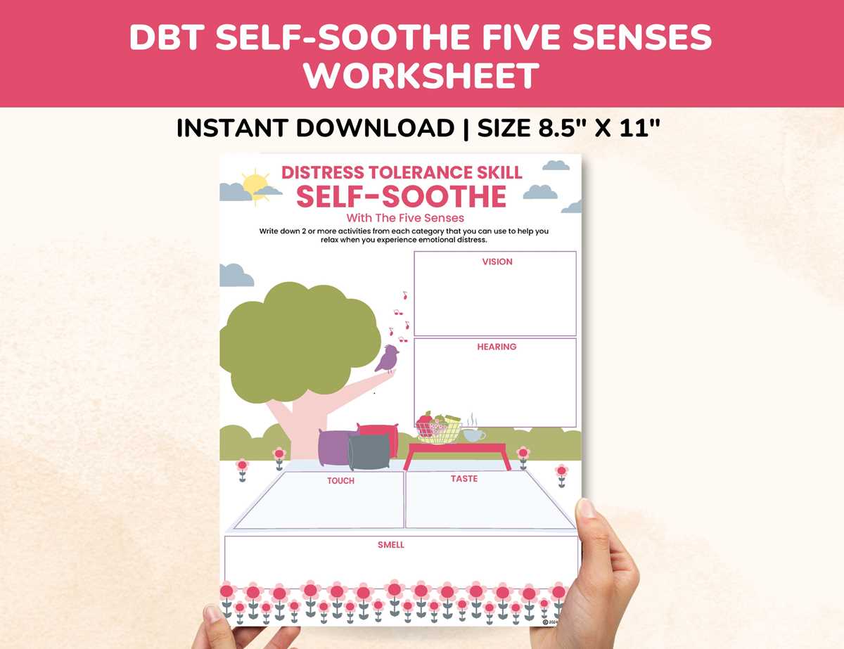 dbt self soothing worksheet dbt self soothing worksheet