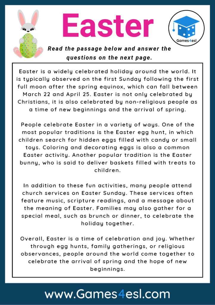 easter literacy worksheets