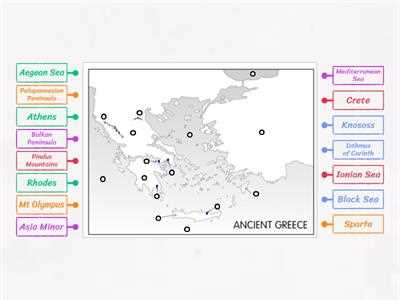 classical greece map worksheet