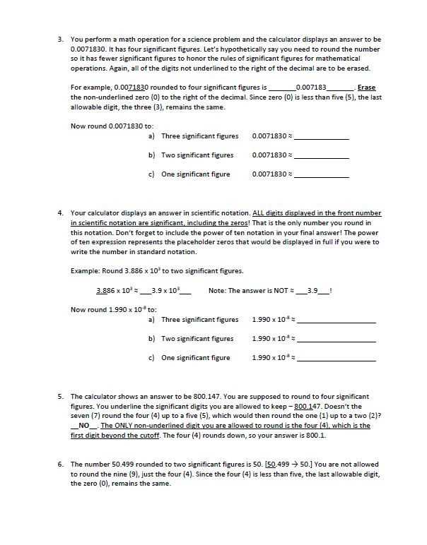 practice with significant figures worksheet