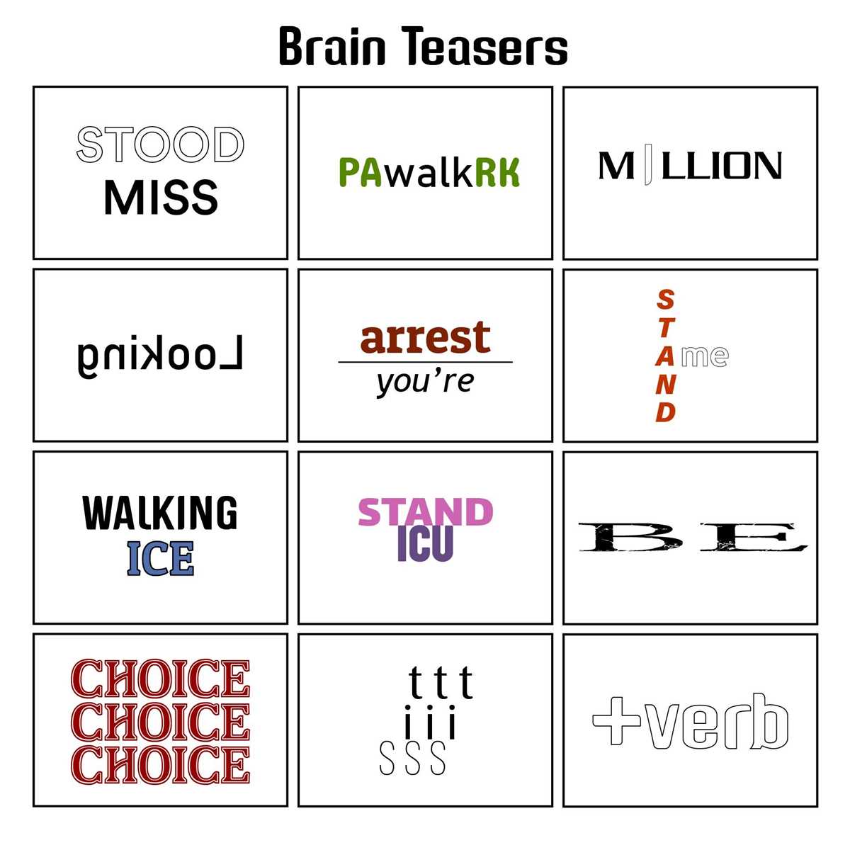 brain puzzle worksheets