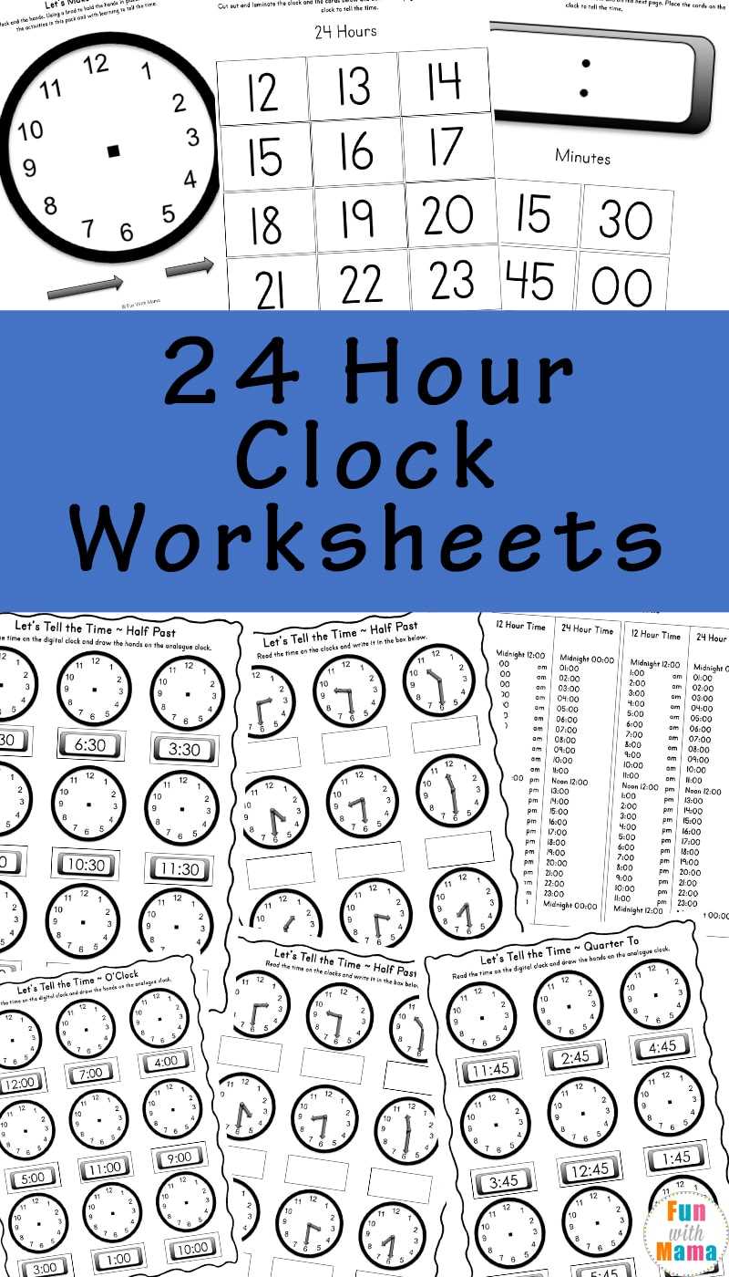 free clock worksheets