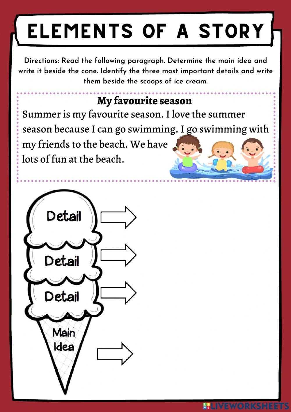 identifying the main idea worksheets