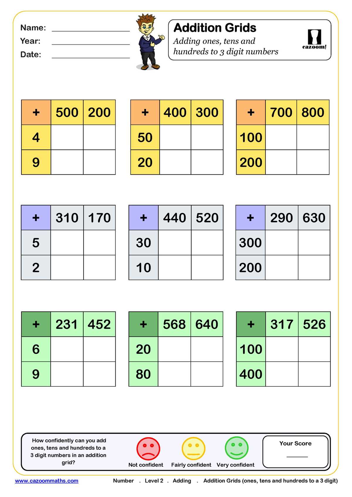3 digit addition worksheet