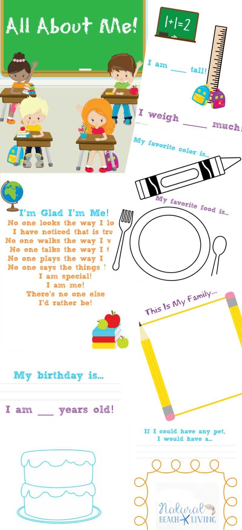 all about me worksheets for preschoolers