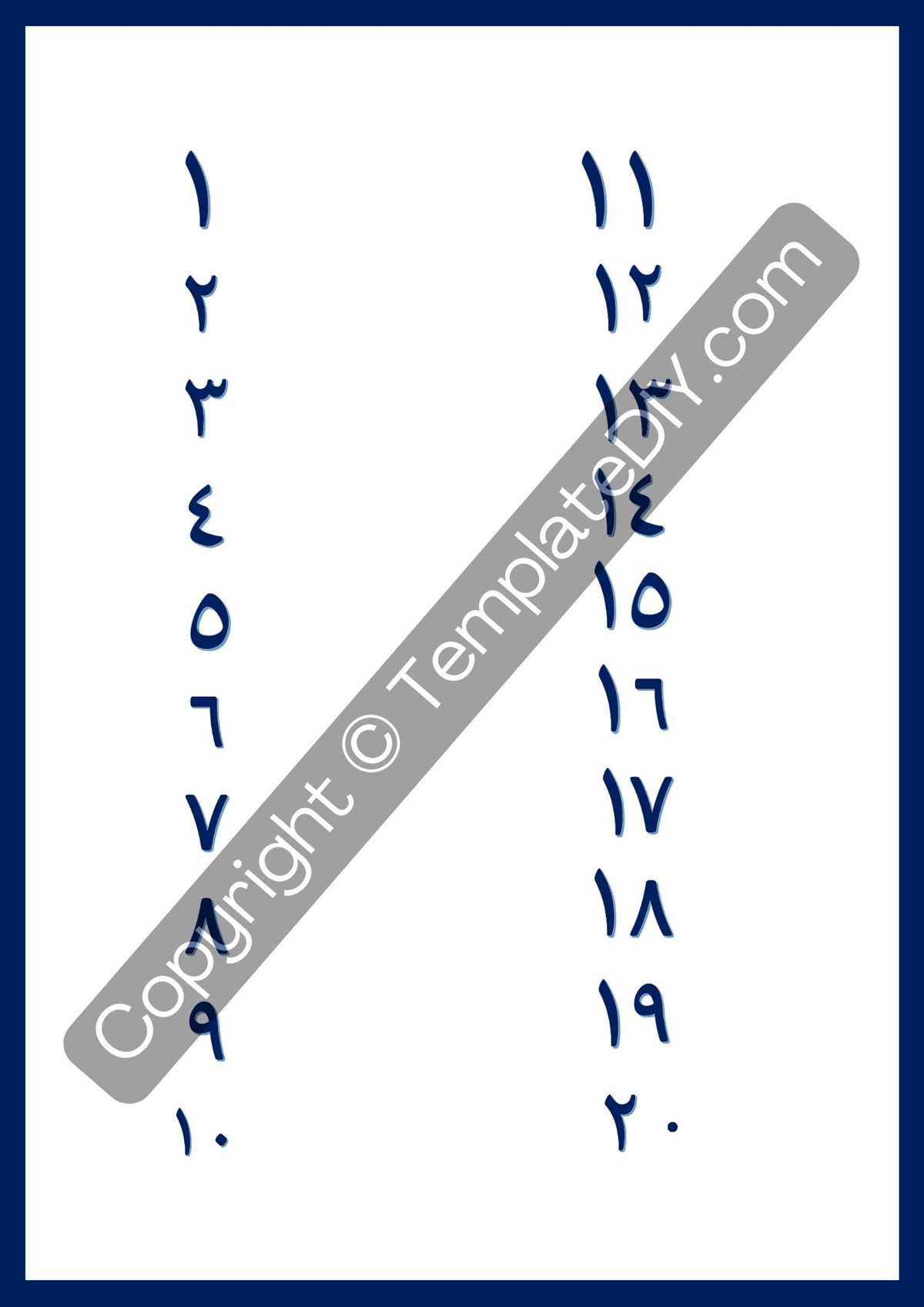 arabic numbers 1 20 worksheets