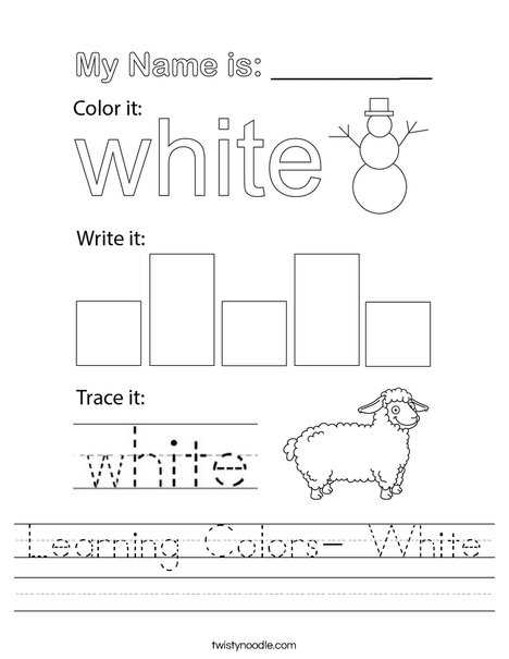 learning about colors worksheets