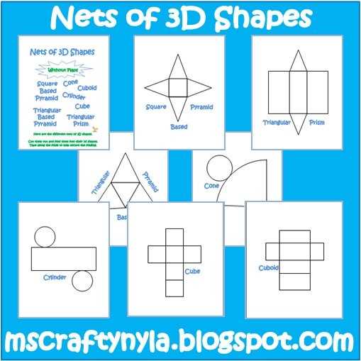 nets 3d shapes worksheet