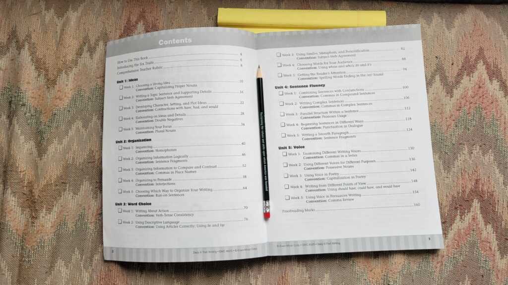 daily 6 trait writing grade 7 te worksheets