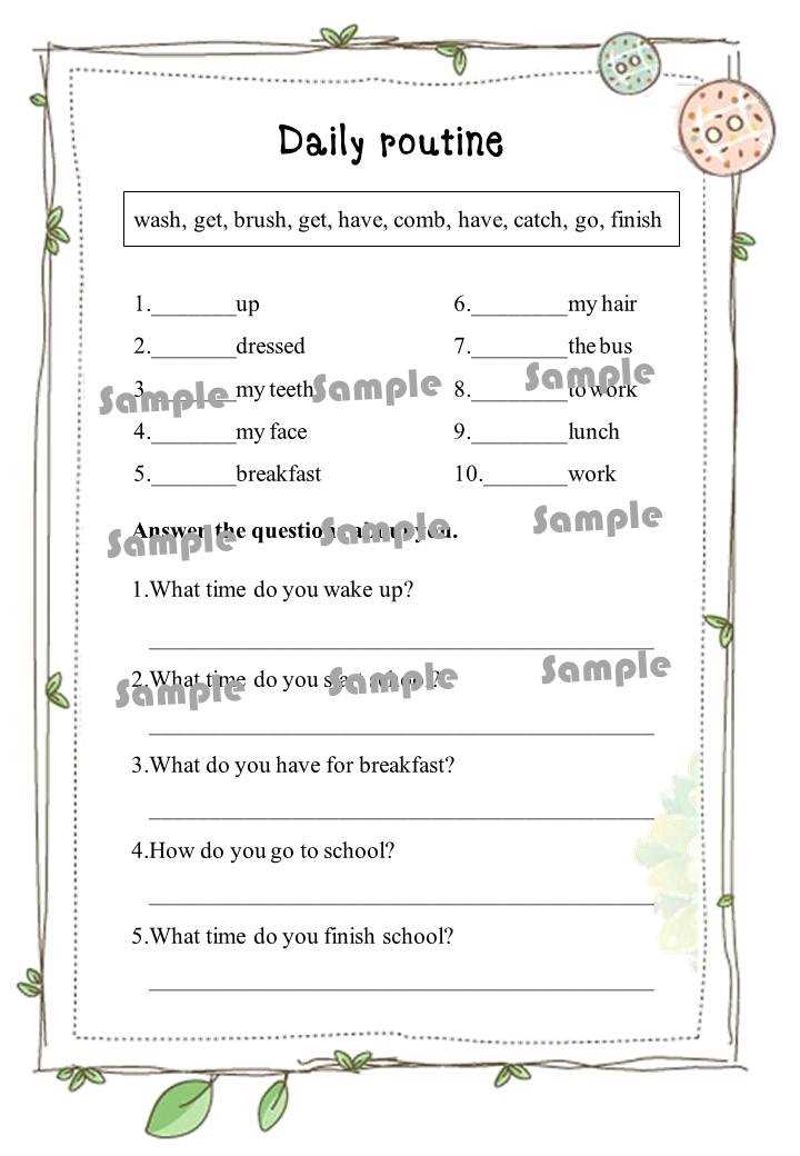 daily routine worksheet for adults daily routine worksheet for adults