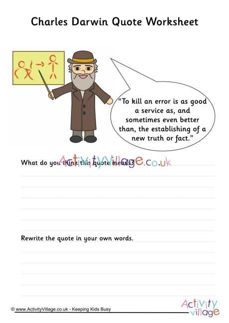 darwins natural selection worksheet