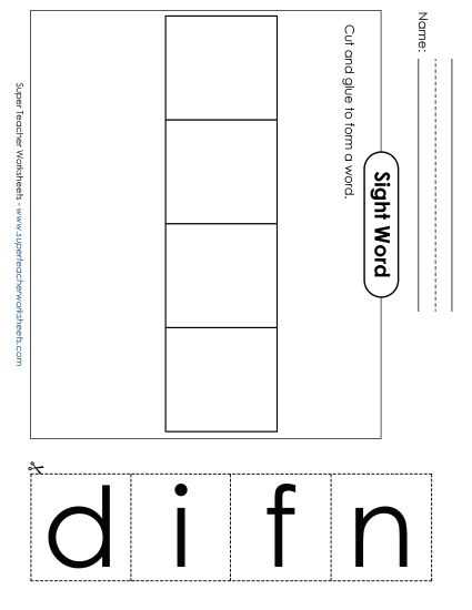 sight word find worksheet