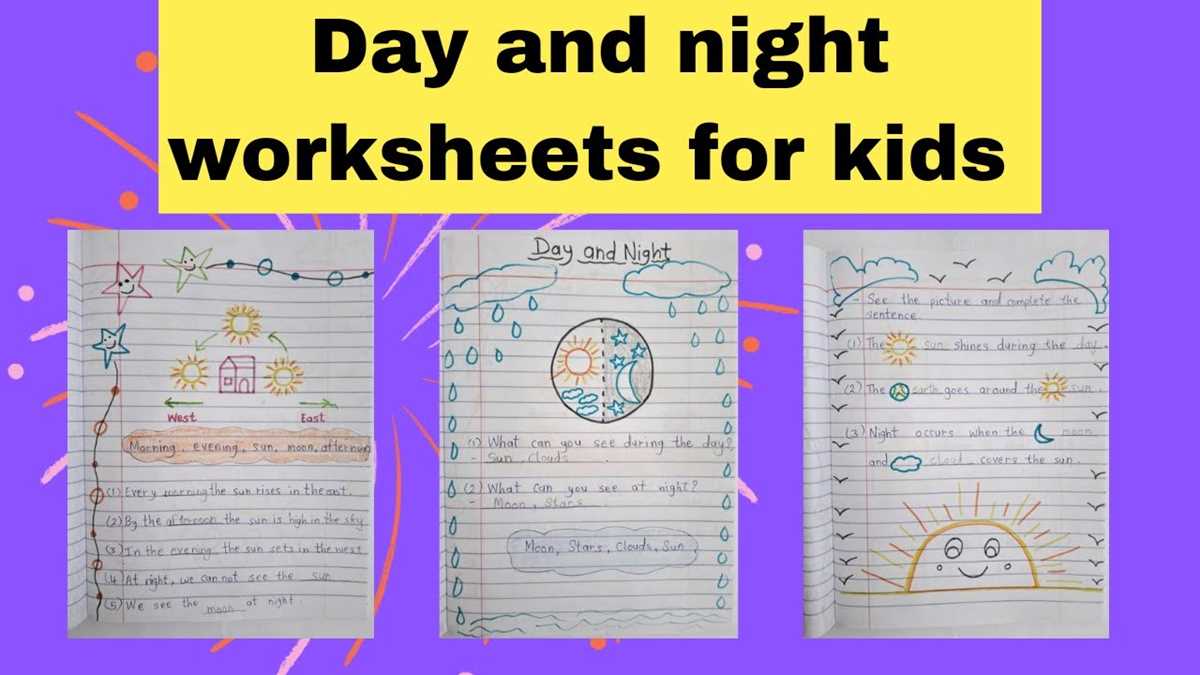 day and night worksheet for kindergarten