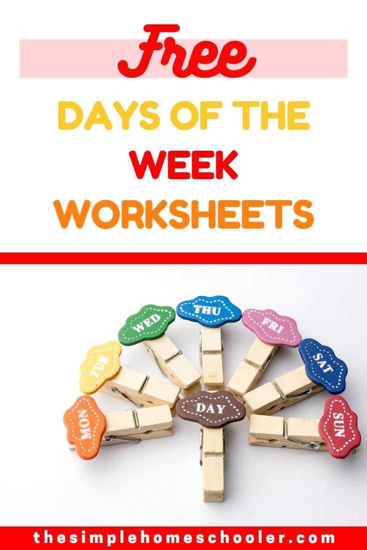 days of the week kindergarten worksheet