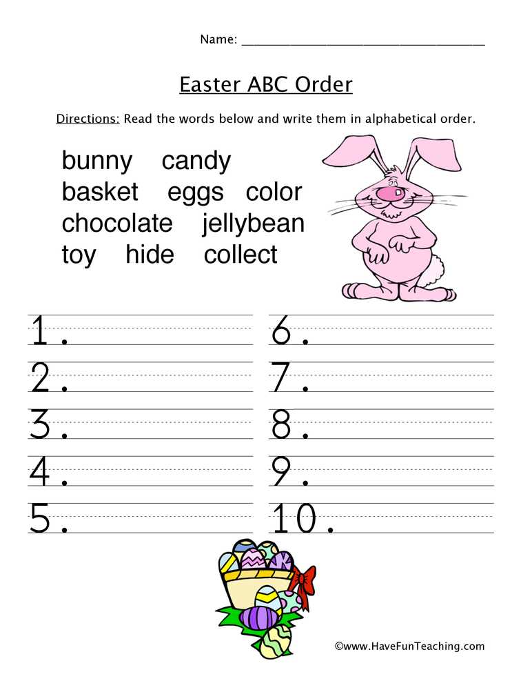 abc order worksheet