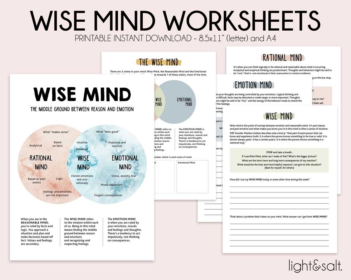 dbt wise mind worksheet