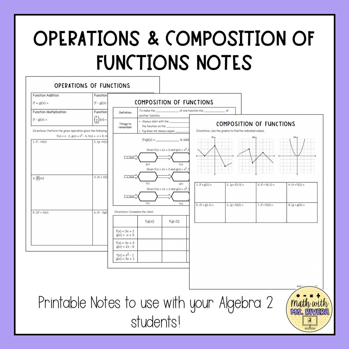 function operations worksheet