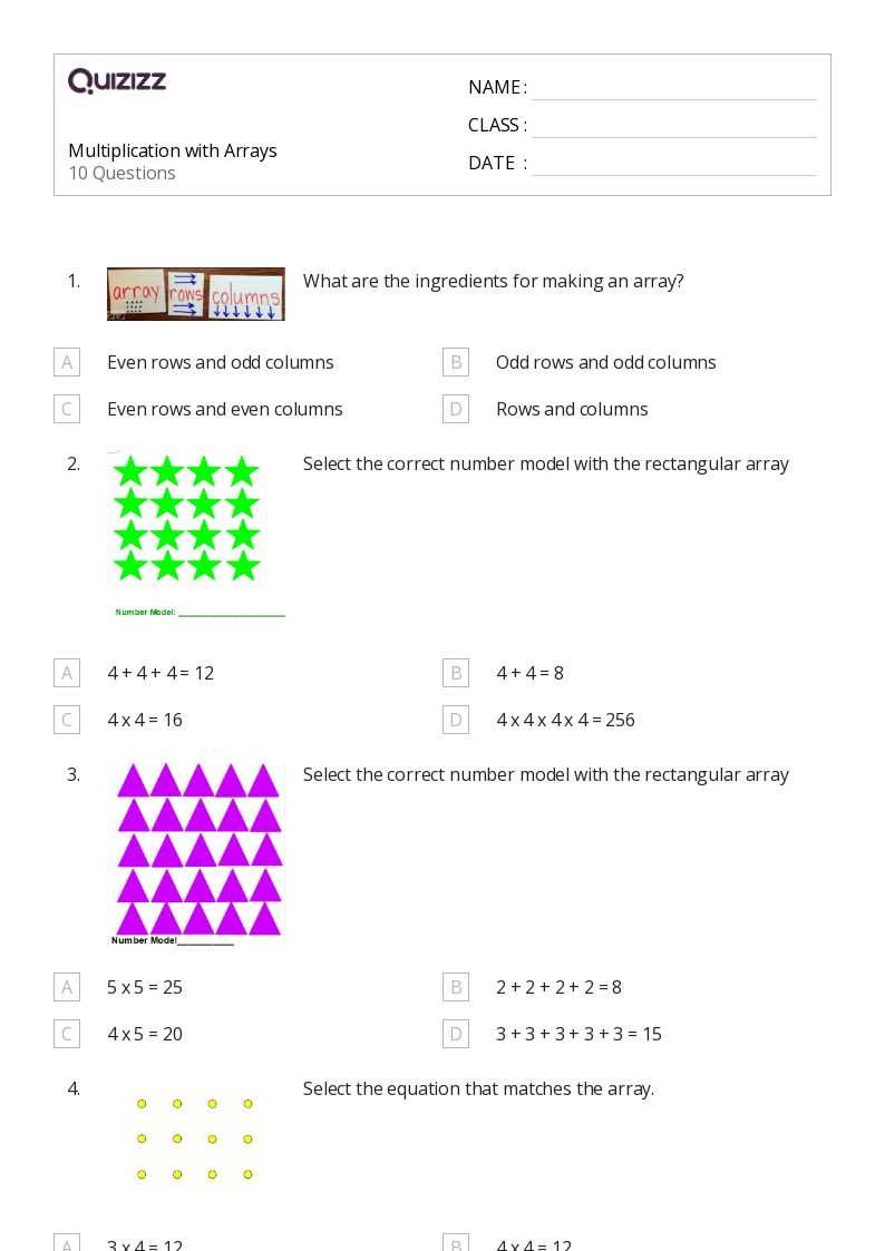 arrays and factors worksheets arrays and factors worksheets