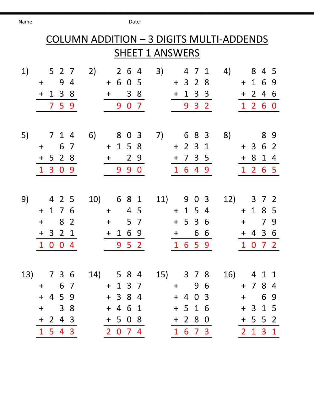 printable 4th grade math worksheets