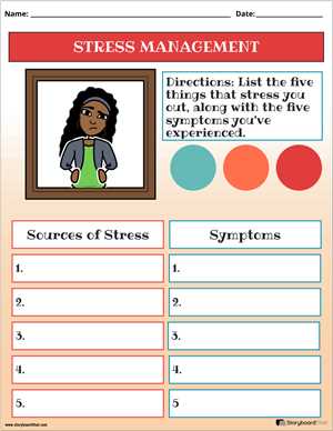 dealing with stress worksheets