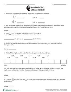 decimal addition and subtraction worksheets grade 5
