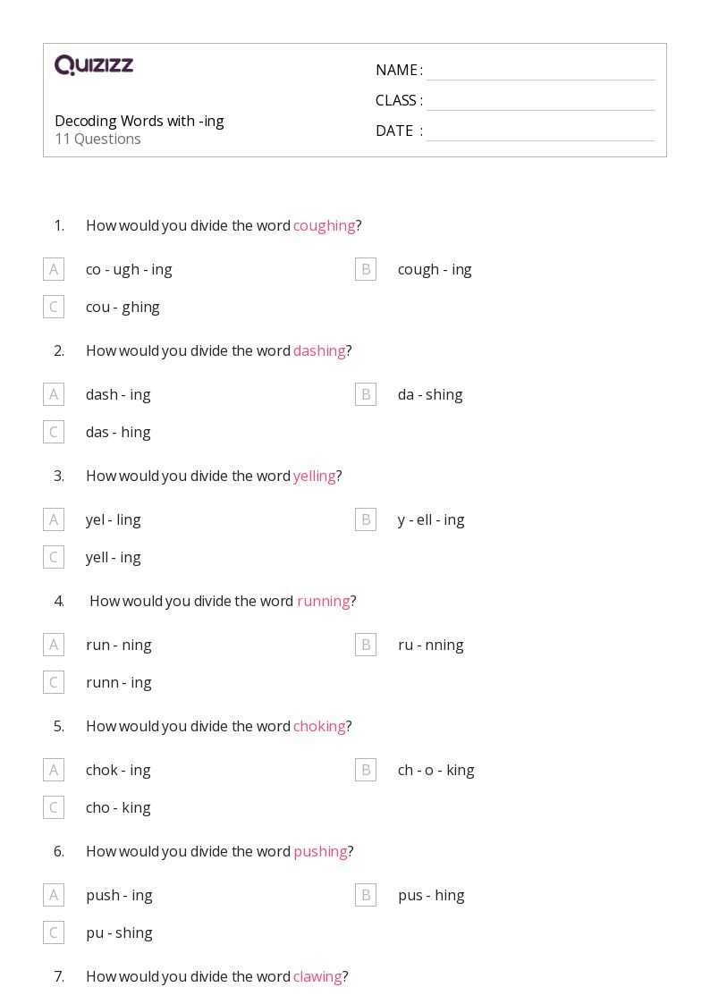 decoding worksheets 2nd grade