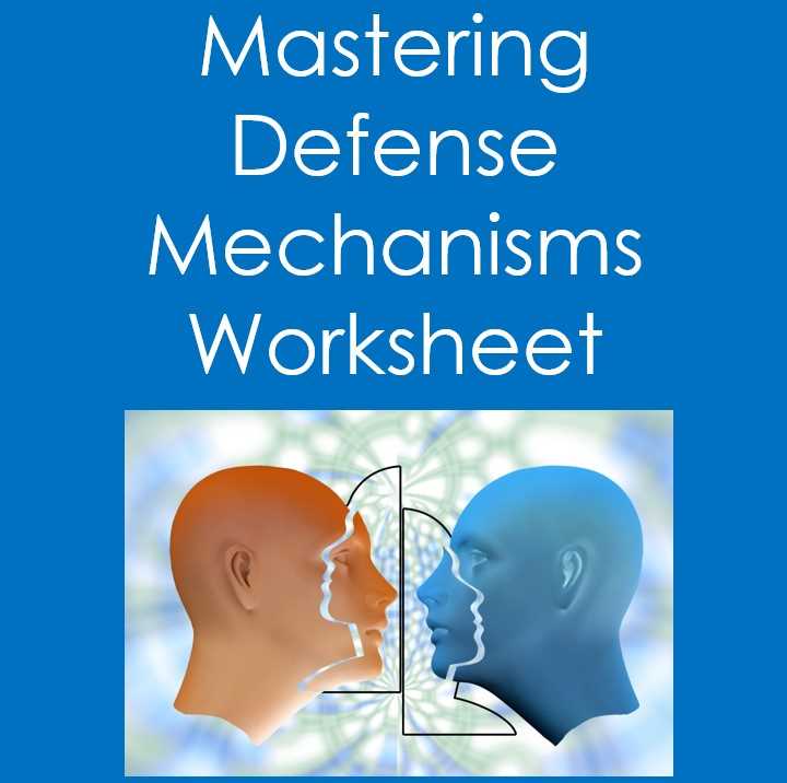 defense mechanisms worksheet therapist aid