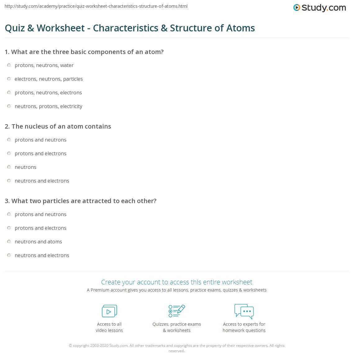 defining the atom worksheet