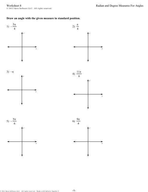 degrees and radians worksheet