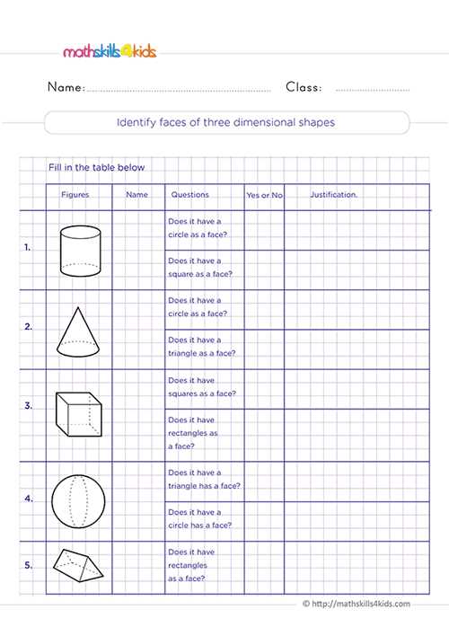 describing 3d shapes worksheet