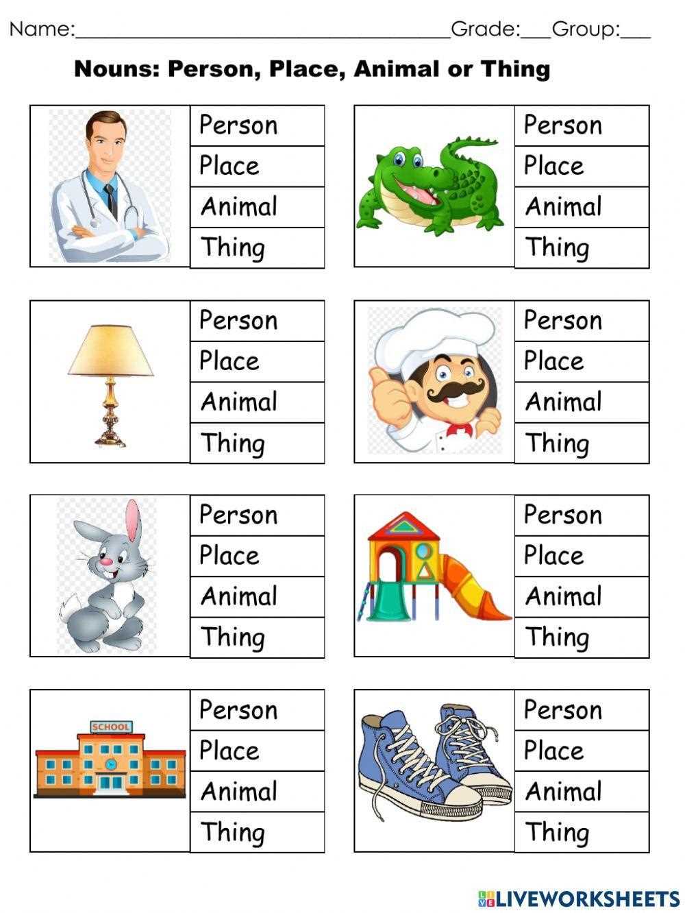 worksheets for nouns
