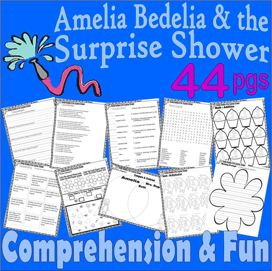 amelia bedelia and the surprise shower worksheets