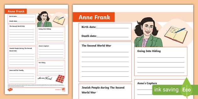 diary of anne frank worksheets free