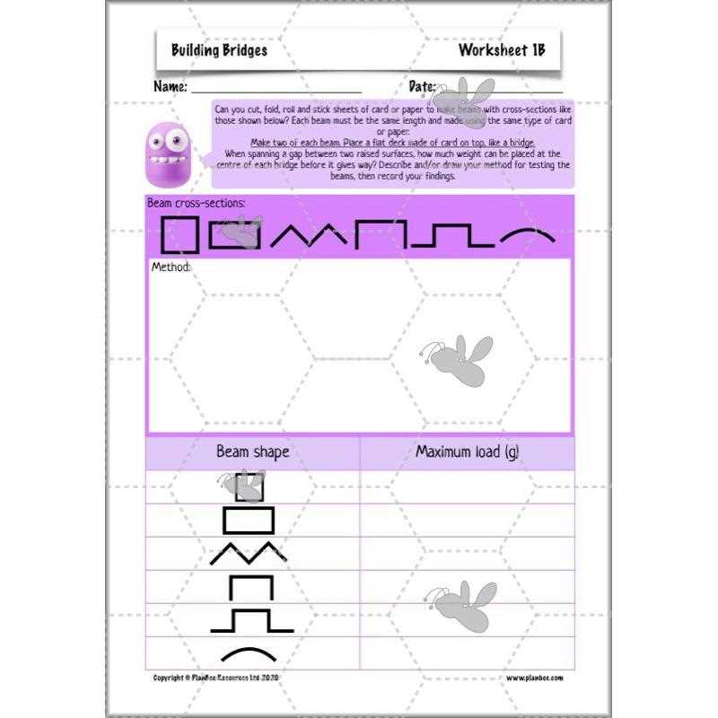 different types of bridges worksheet