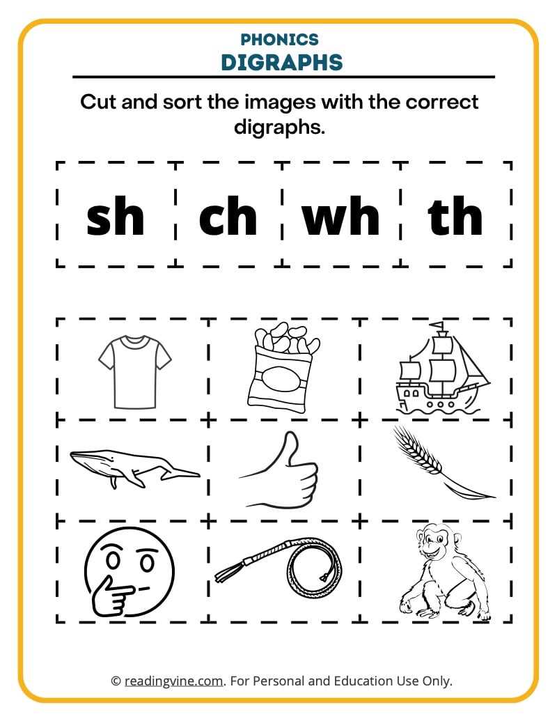 digraphs for kindergarten worksheets