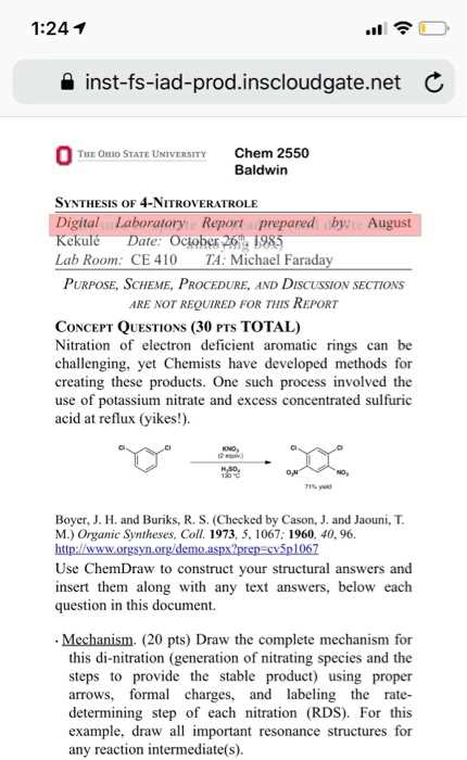 discussion worksheet organic chemistry ohio state