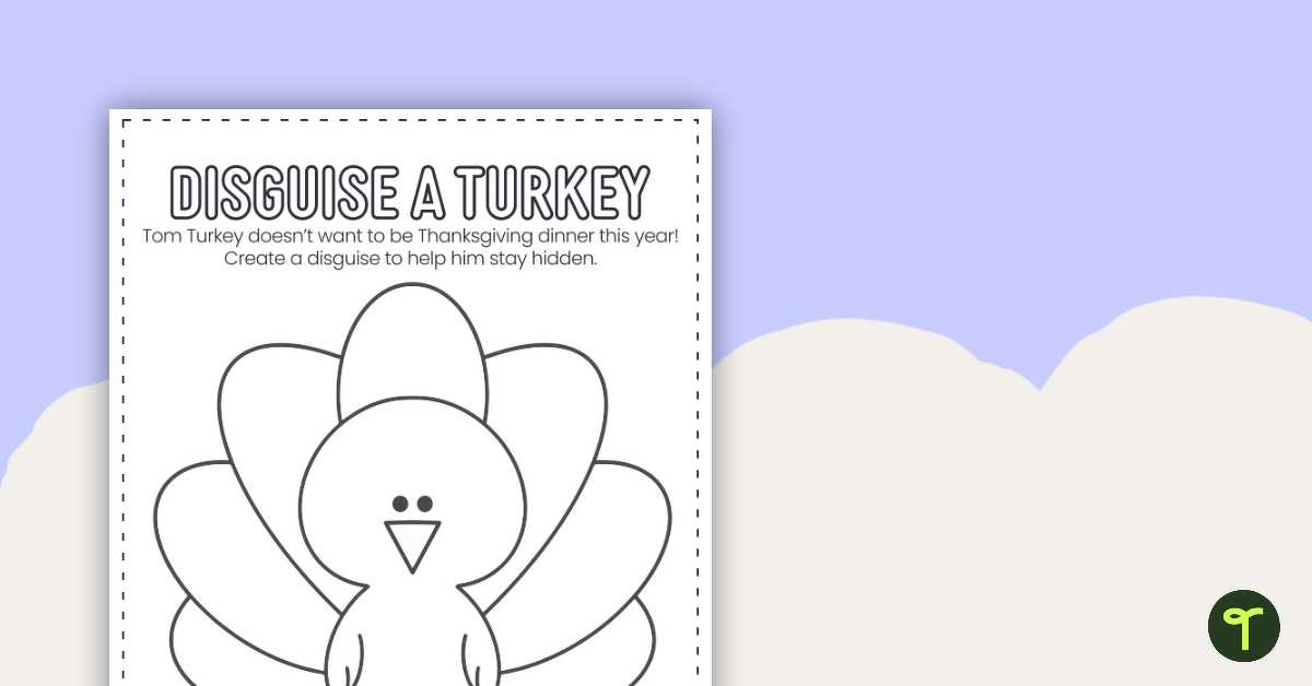 disguise a turkey worksheet