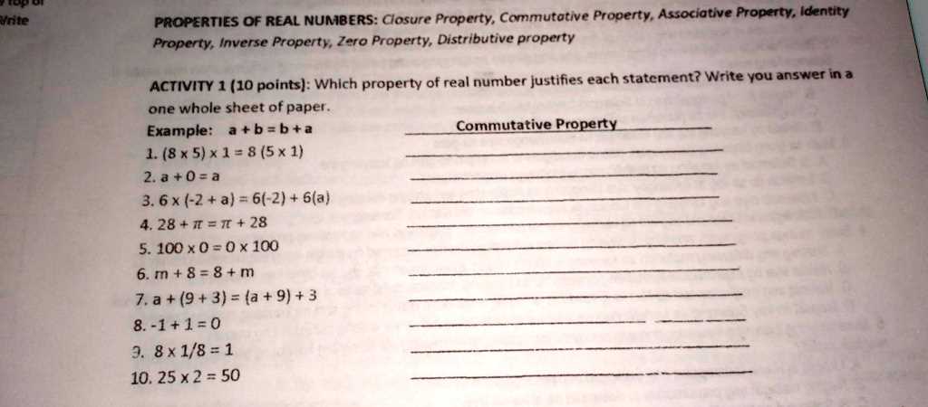 distributive associative commutative properties worksheet