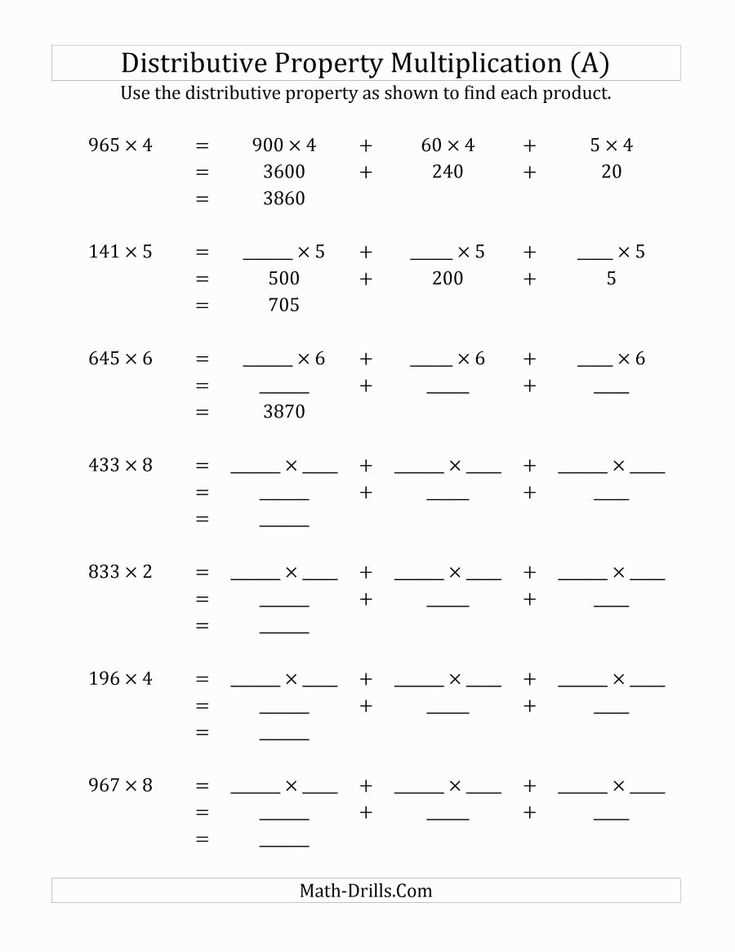 distributive property worksheets free