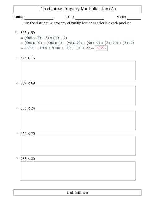 distributive property worksheets