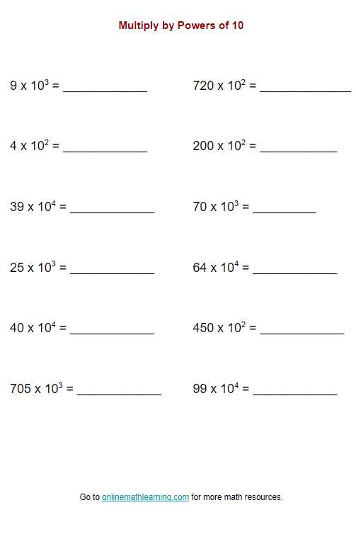dividing decimals by powers of 10 worksheets