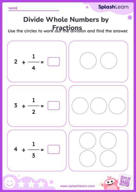 dividing fractions by whole number worksheet