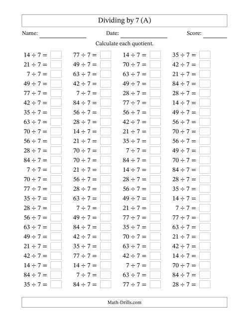 divisible by 7 worksheet