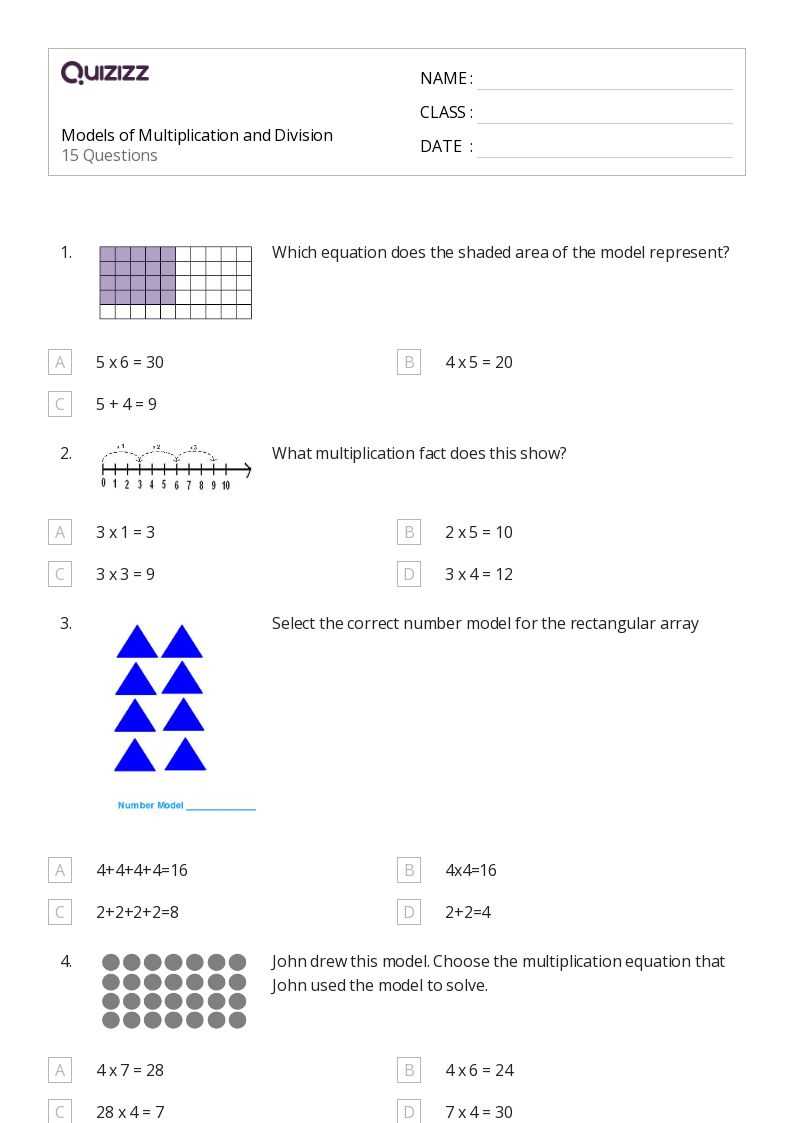division area model 4th grade worksheets