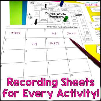 division of whole numbers worksheets