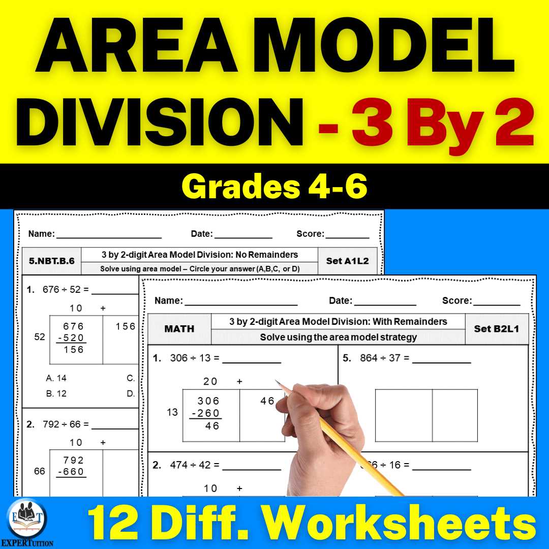 division with area model worksheet