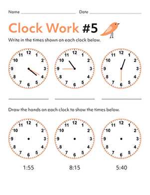 clock analog worksheet