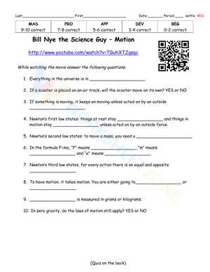 bill nye scientific method video worksheet